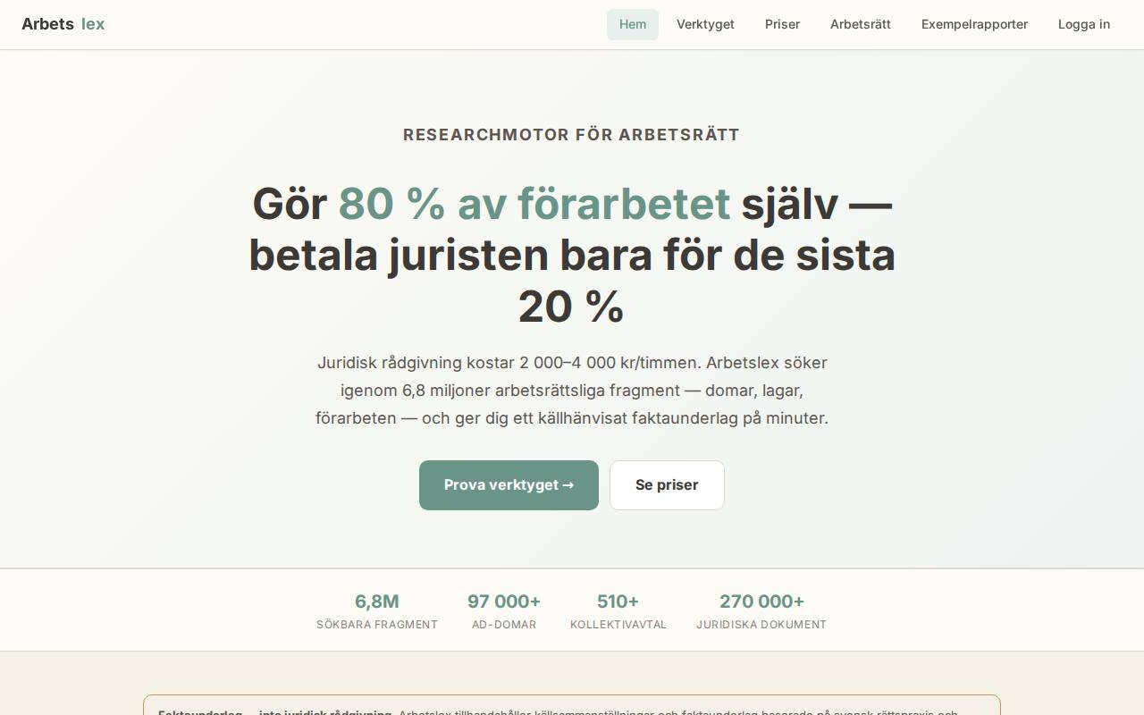 Arbetslex screenshot