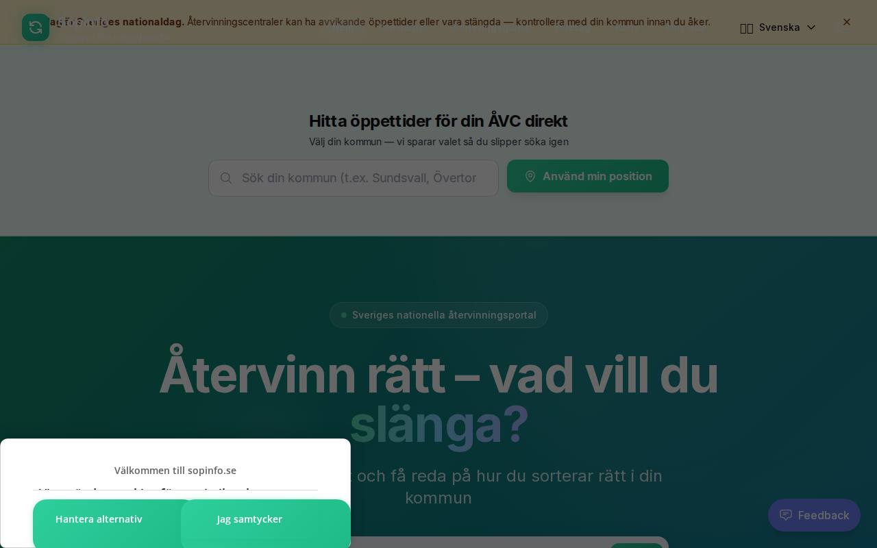 Återvinningsguiden screenshot