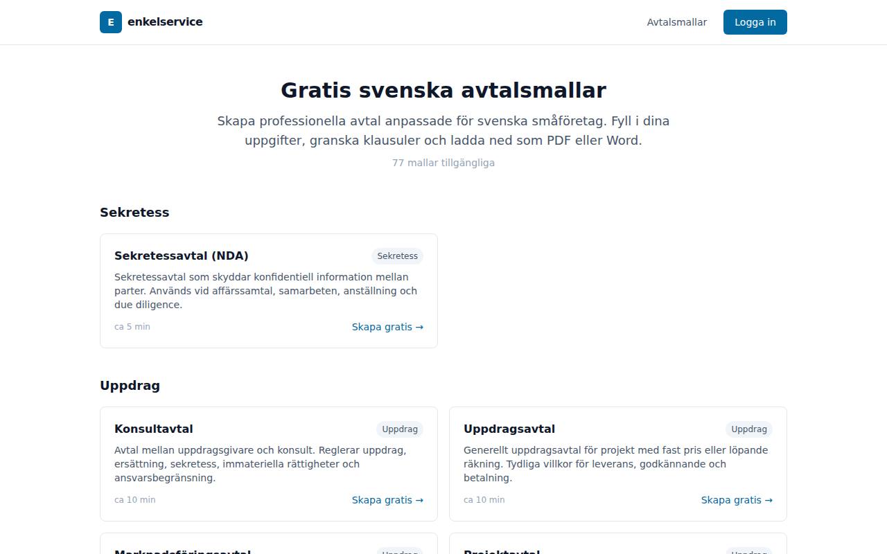 Avtal screenshot