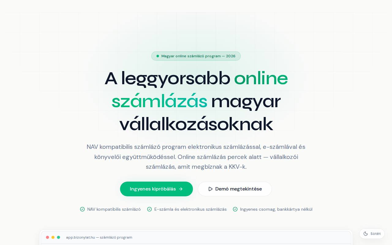 Bizonylat screenshot