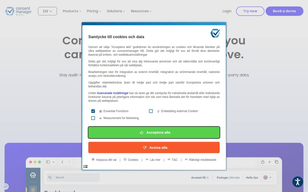 Consentmanager screenshot