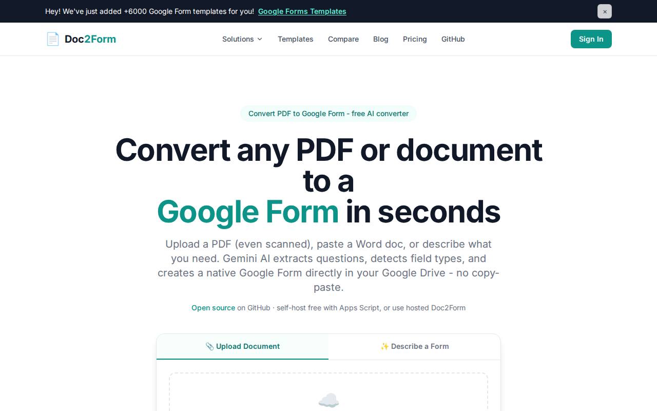 Doc2Form screenshot