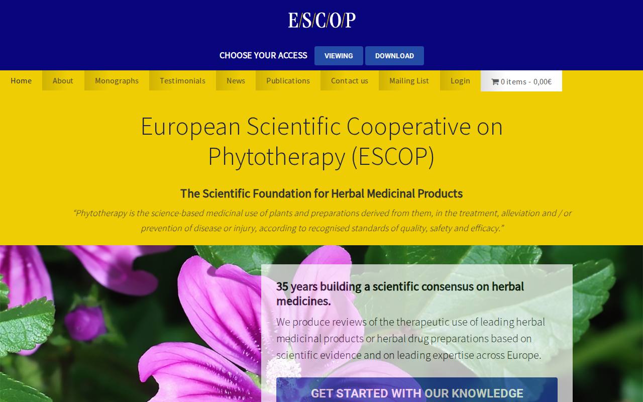 ESCOP Monographs screenshot