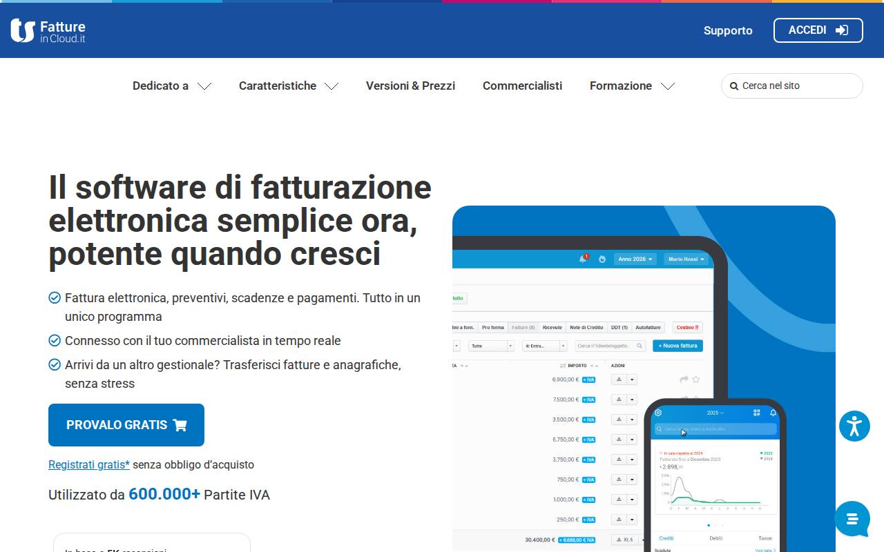 Fatture in Cloud screenshot