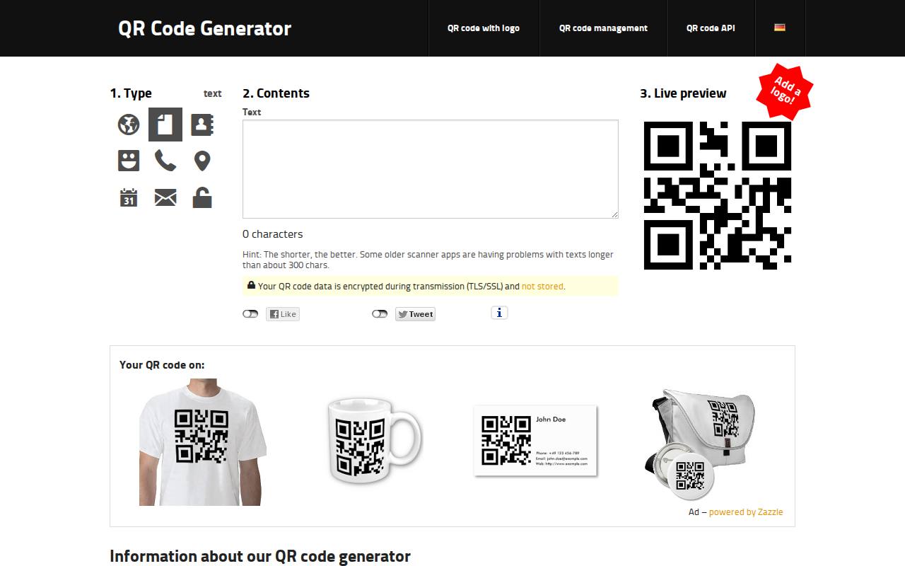 GoQR.me screenshot