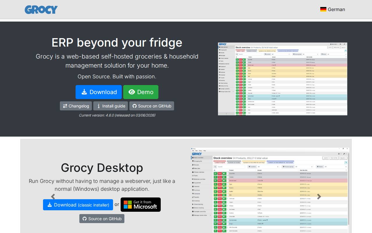 Grocy screenshot