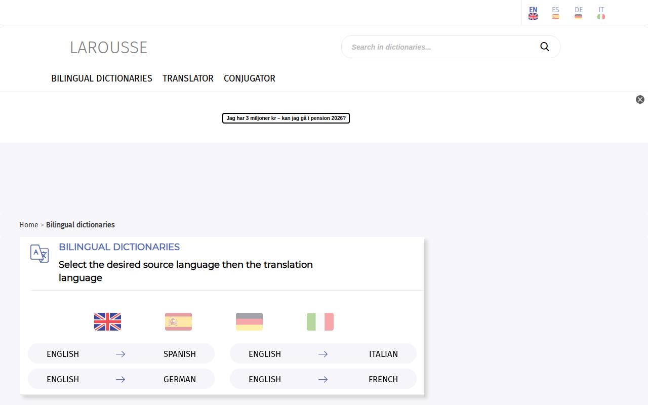 Larousse screenshot
