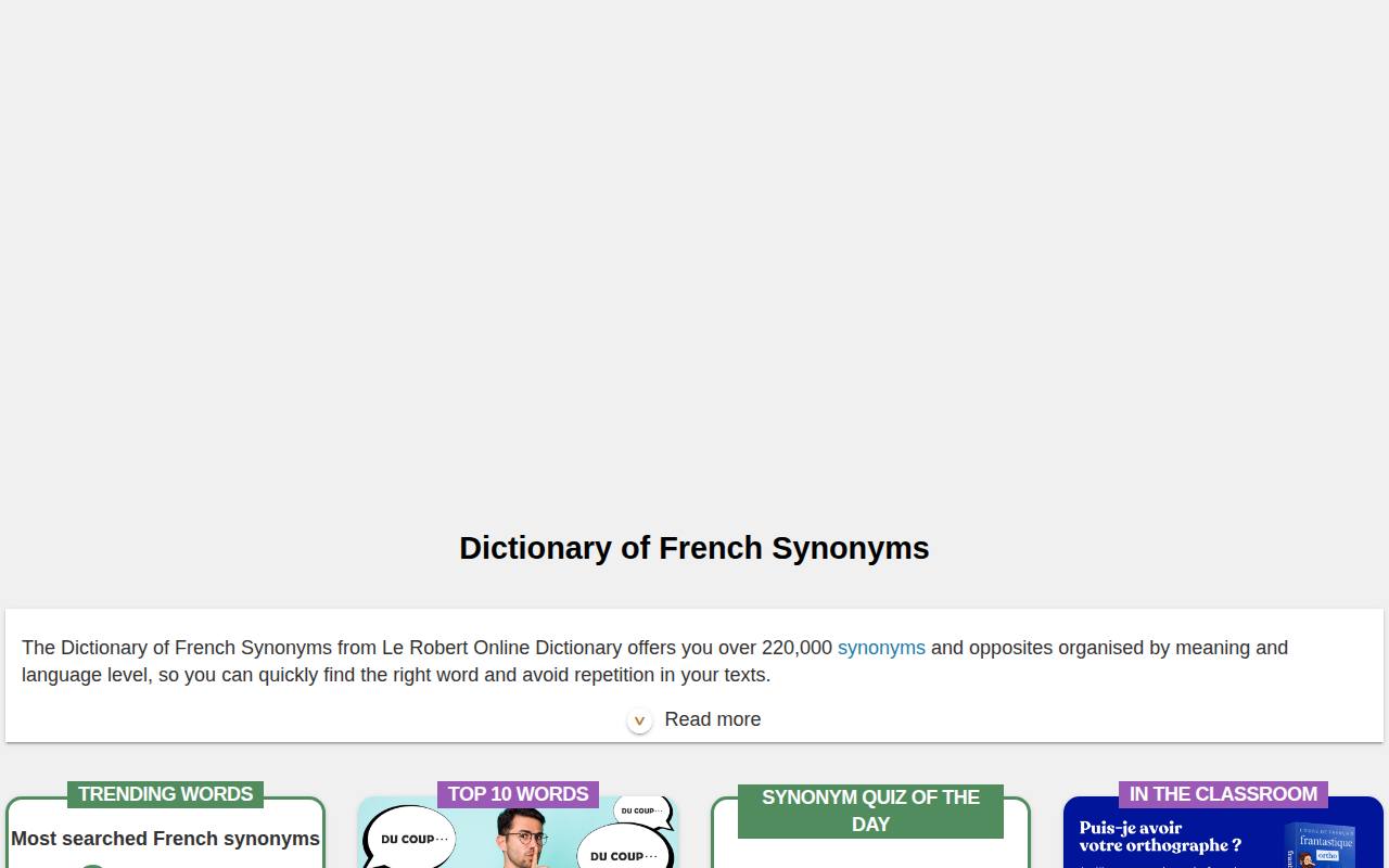 Le Robert Online Dictionary & Thesaurus screenshot