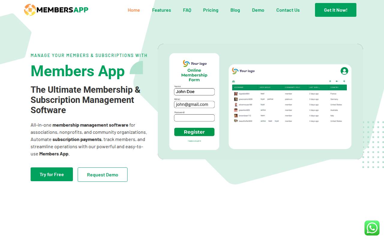 MembersApp.link screenshot