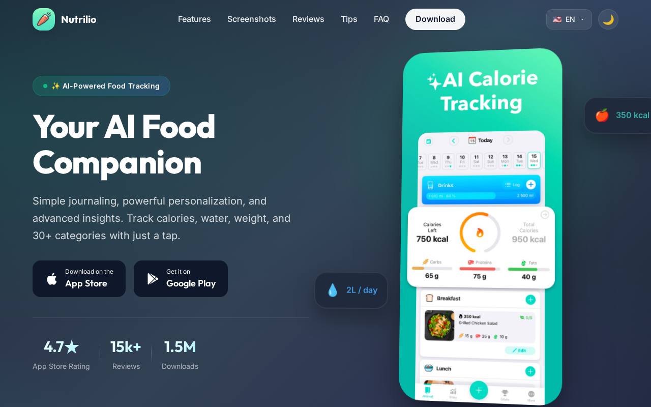 Nutrilio screenshot