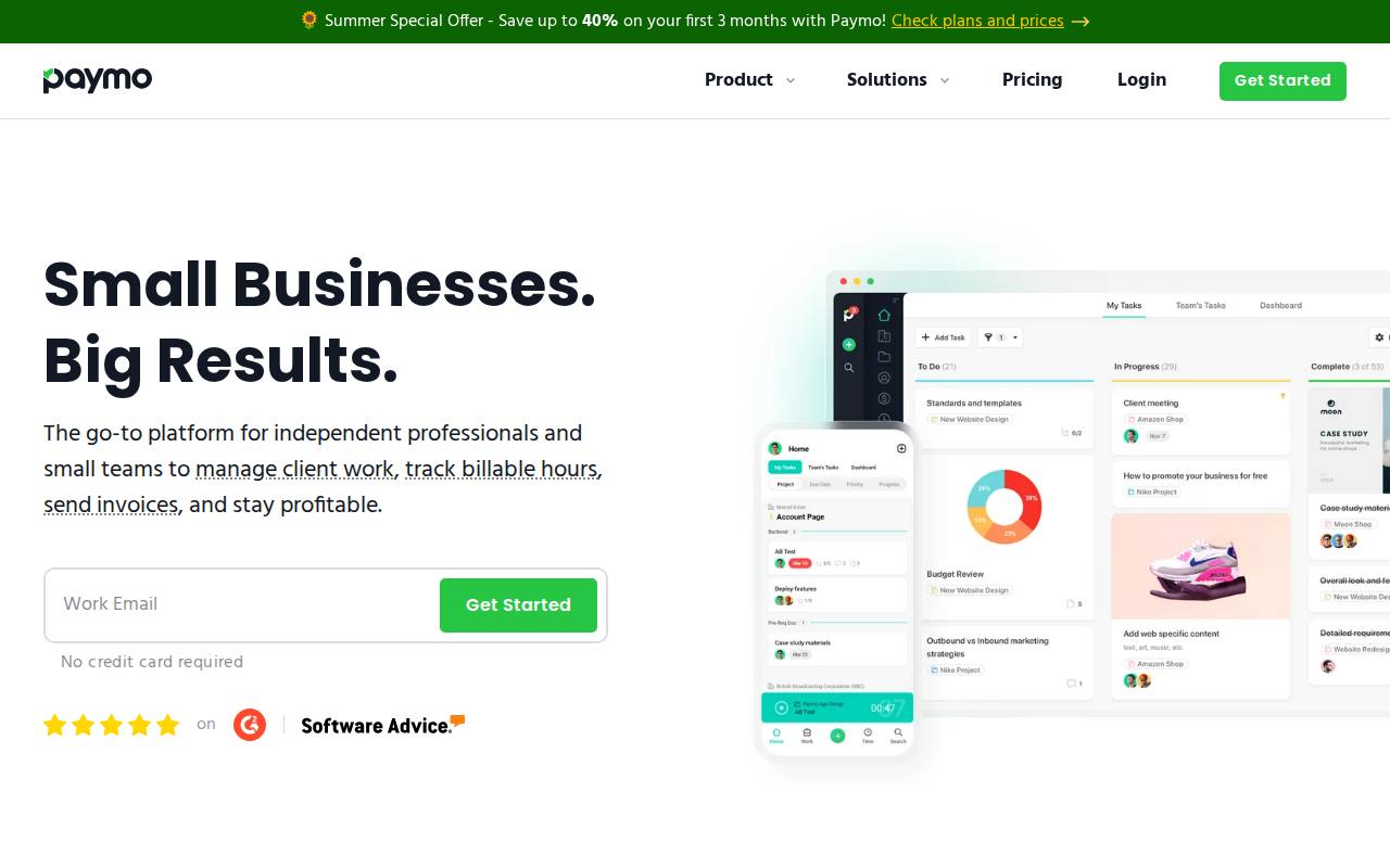 Paymo screenshot