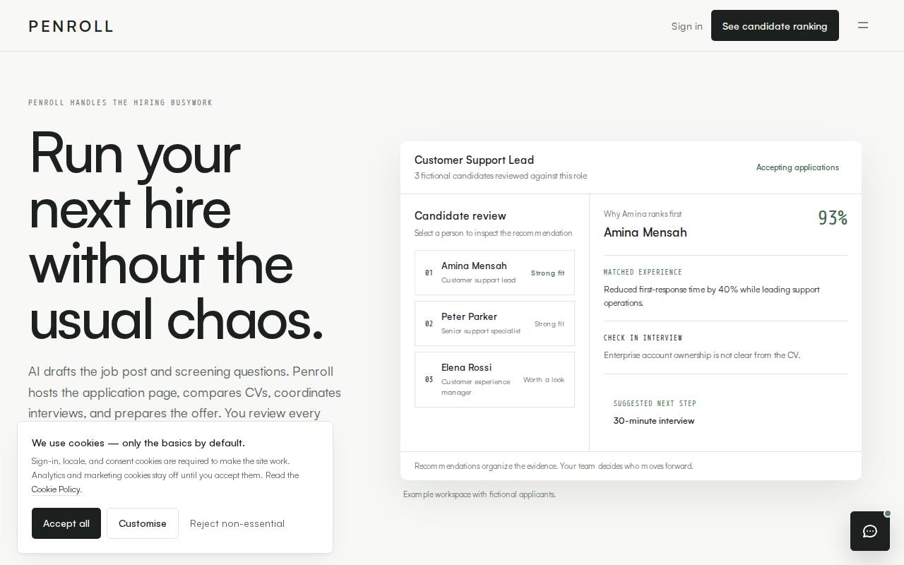Penroll App screenshot