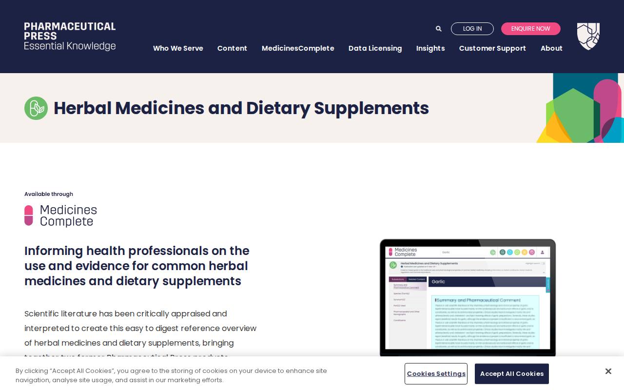 Pharmaceutical Press Herbal Medicines and Dietary Supplements screenshot