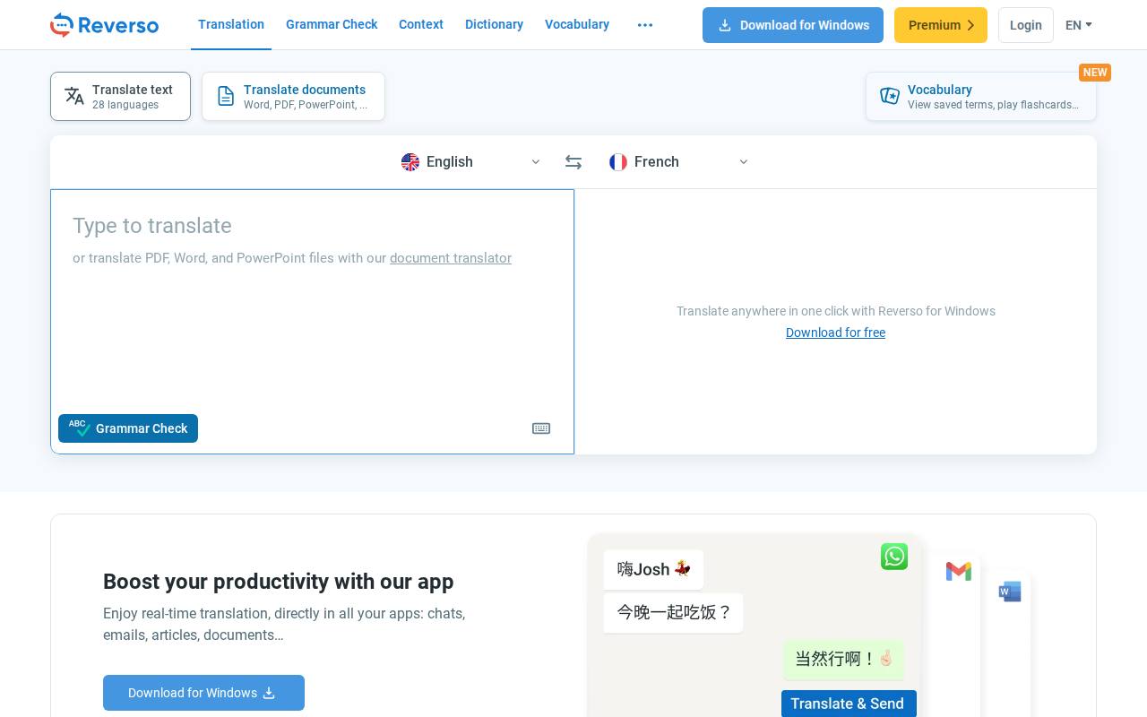 Reverso screenshot