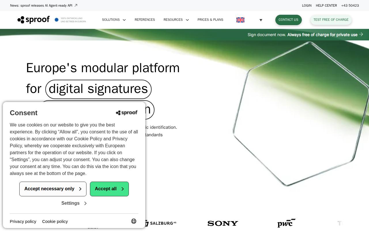 Sproof screenshot