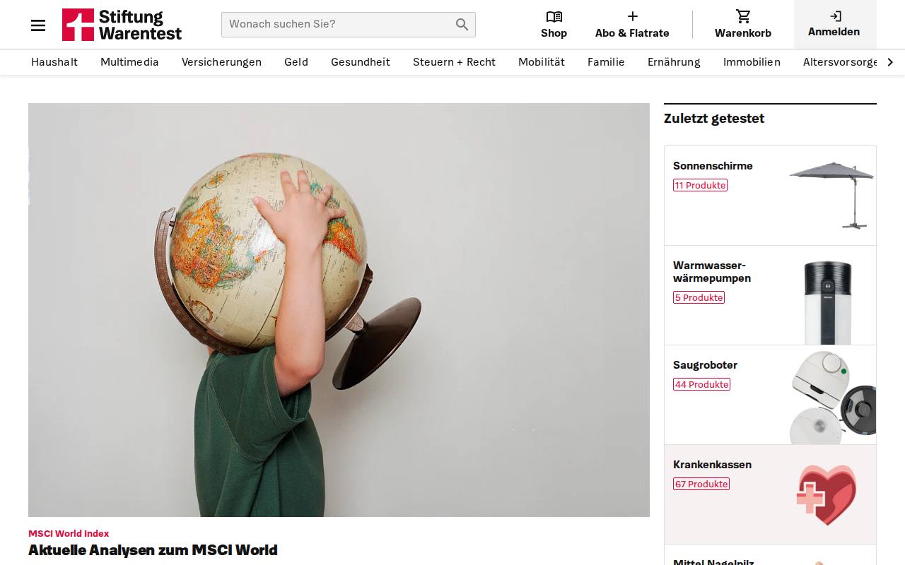 Stiftung Warentest screenshot