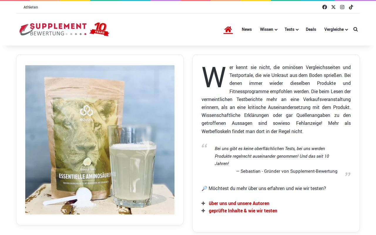 Supplement-Bewertung.de screenshot