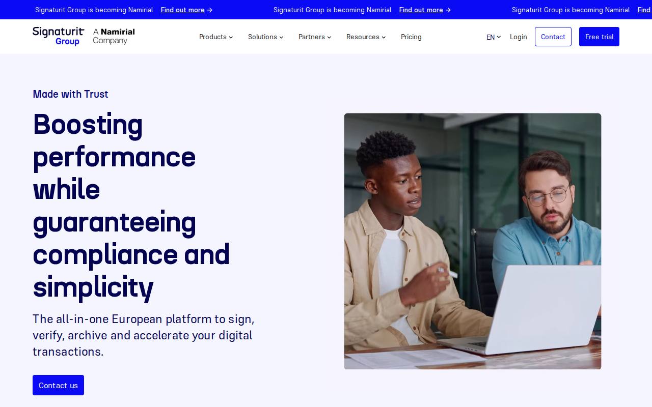 Universign screenshot
