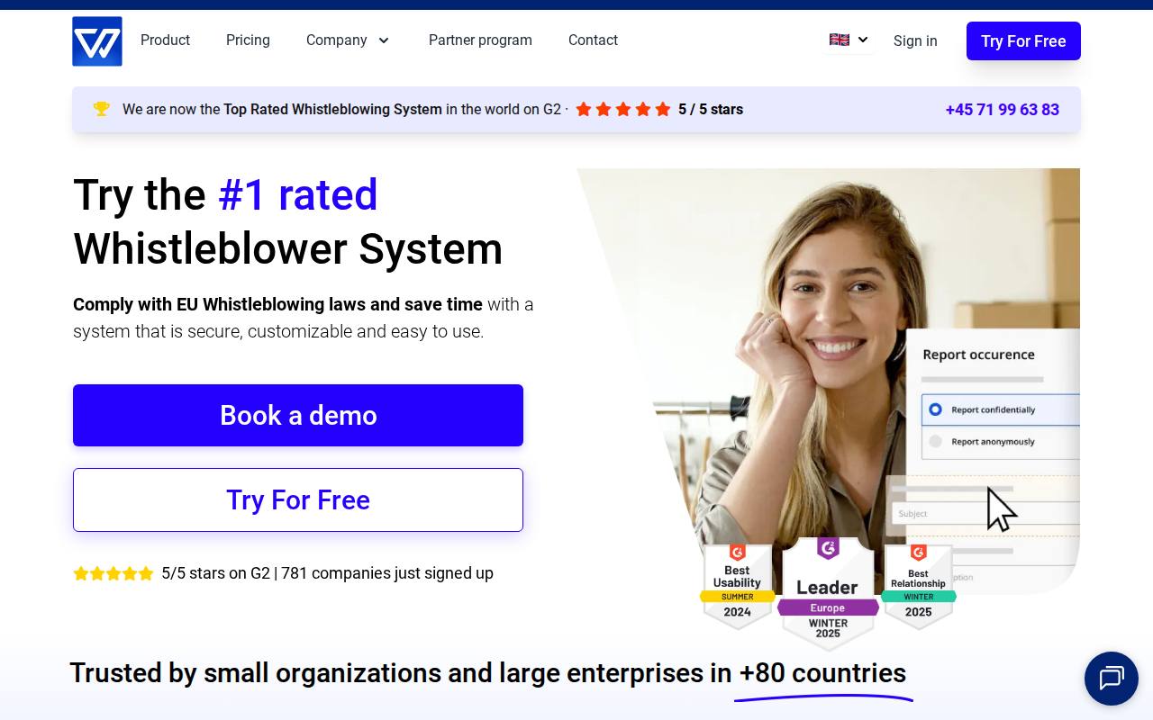 Whistleblower Software screenshot