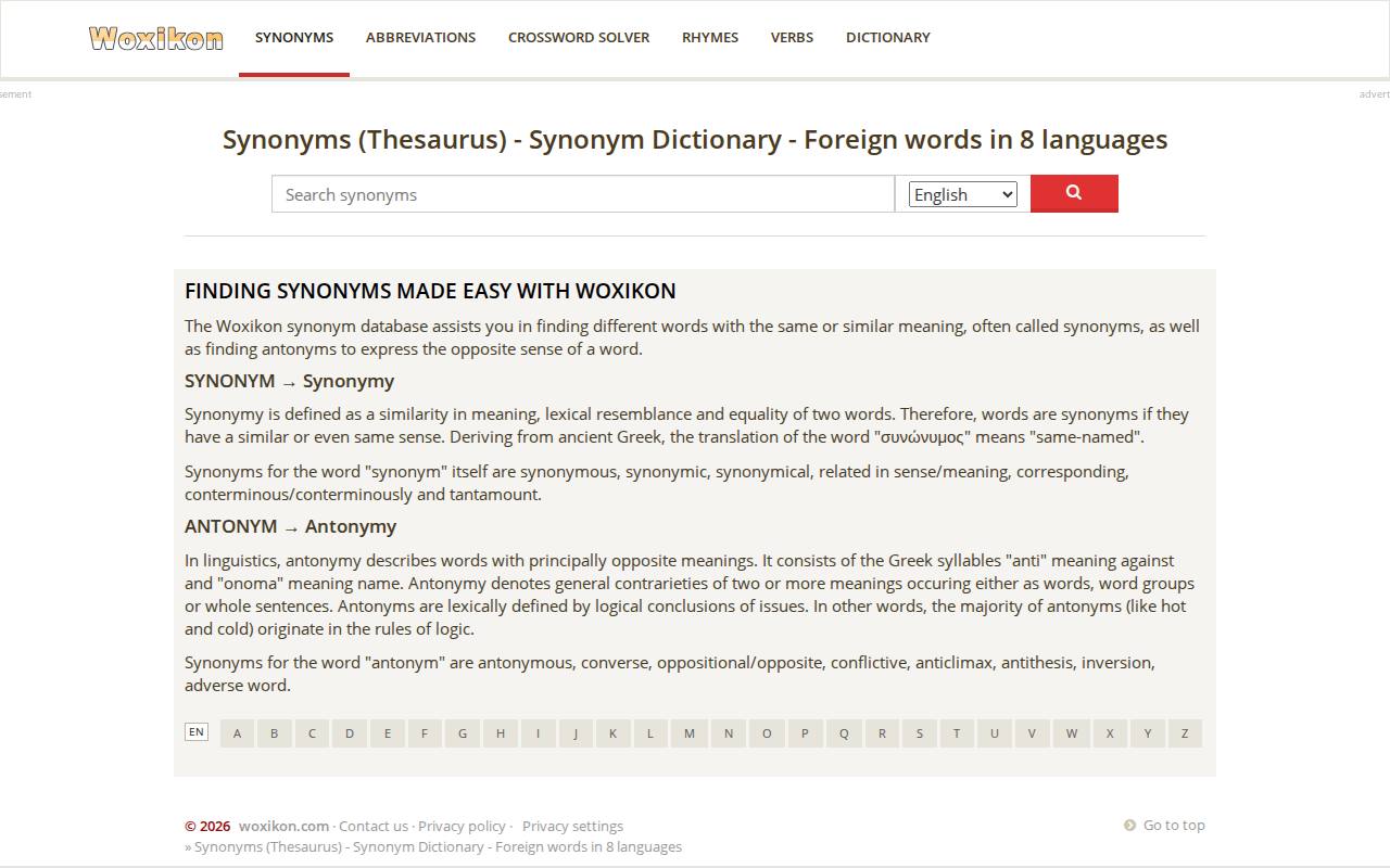 Woxikon screenshot